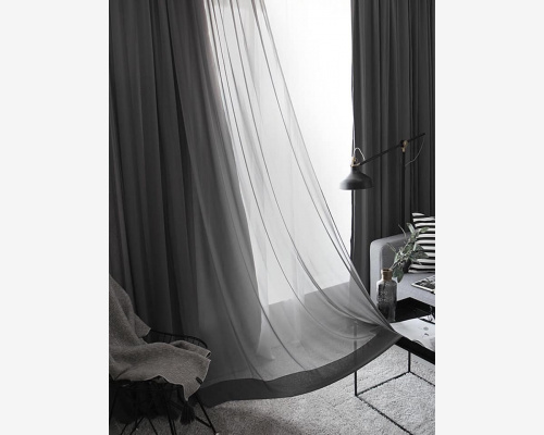Stylish Grey Plain Sheer