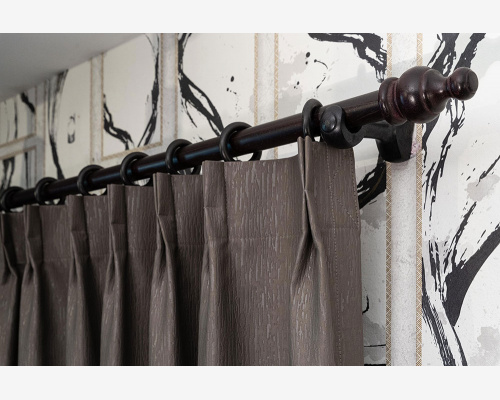 Modern Stripe Blackout Curtain- <BR>Dark Brown