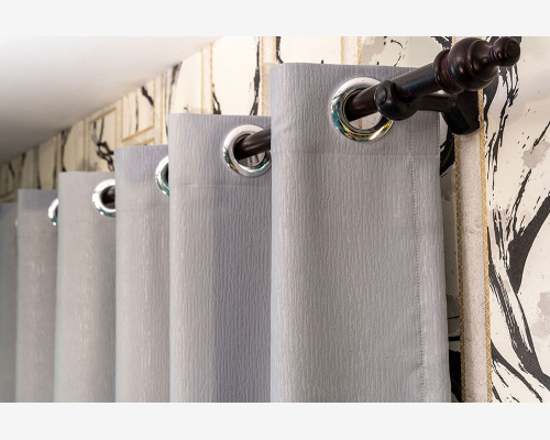 Modern Stripe Blackout Curtain- <BR>Light Grey